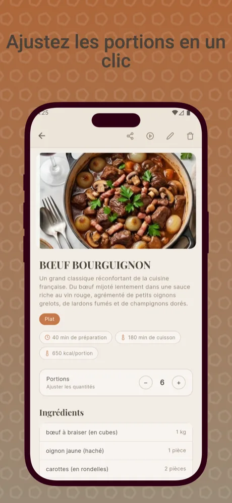 Ajustement des portions